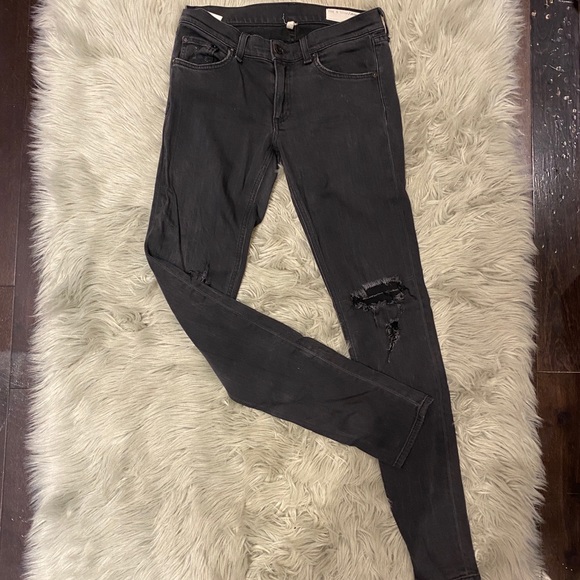 Rag & Bone distressed black skinny jeans - Picture 3 of 7